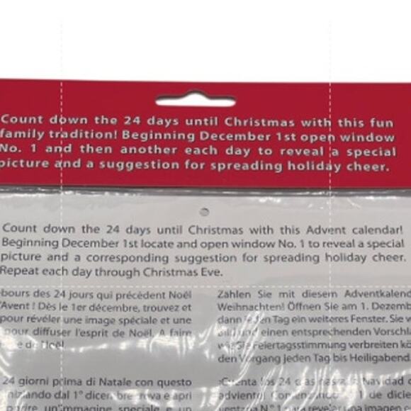 Woodland Skaters Advent Calendar Christmas Countdown 24 Windows Glitter Decor - Picture 2 of 3